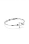 PULSERA CON CIERRE FRONTAL BAÑADA EN PLATA DE LEY CON TOPACIO BLANCO Pulsera
