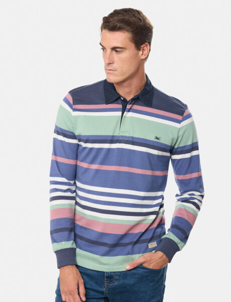 REMERA RAYADA Azul