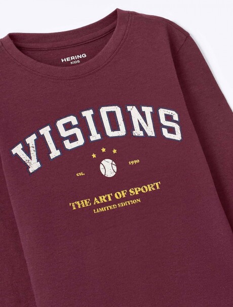 CAMISETA INFANTIL CON ESTAMPA ROJO