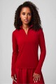 Polo Manga Larga Feather Tech+ Half-Zip Top Mujer Holly Berry
