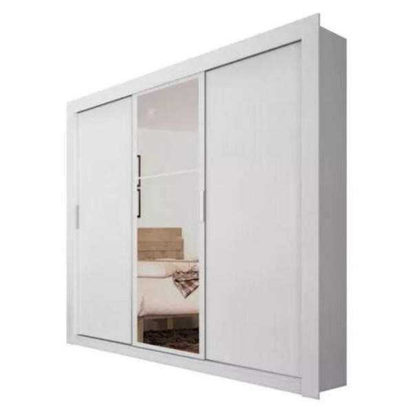 ROPERO 3 PUERTAS CORREDIZAS CON ESPEJO - BLANCO ROPERO 3 PUERTAS CORREDIZAS CON ESPEJO - BLANCO