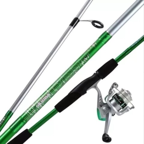 Caña Okuma Steeler Combo Caña + Reel + Tanza 1,65 Mts Naranja