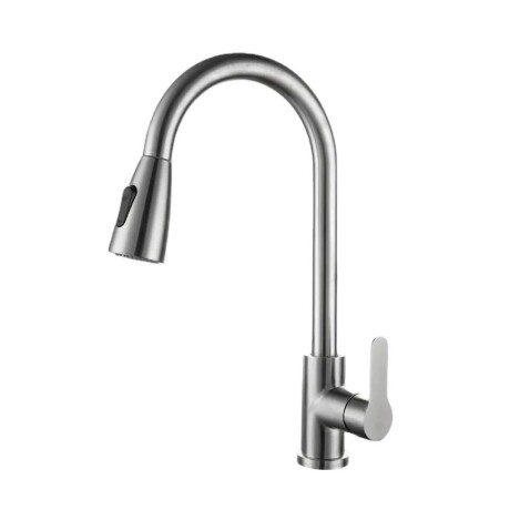 Canilla Monocomando Extensible Cocina Manguera Retráctil Plateado Canilla Monocomando Extensible Cocina Manguera Retráctil Plateado