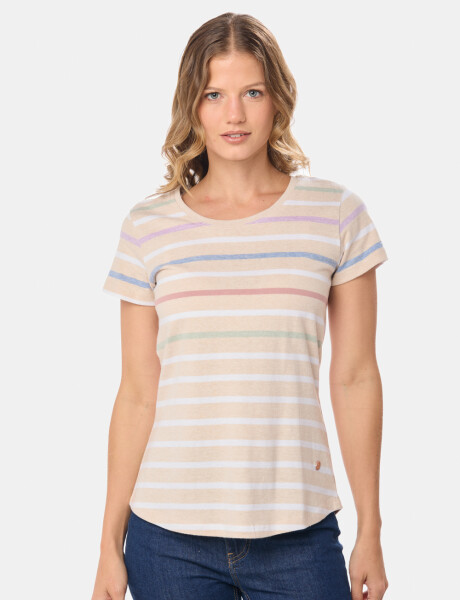 REMERA RAYADA Beige