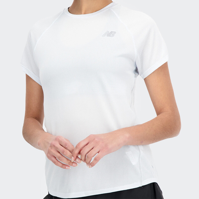 Remera New Balance Impact Run Sleeve Blanco