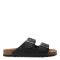 Sandalias de Mujer Freeway Cork Casual Hebillas Negro (Cuero Graso)