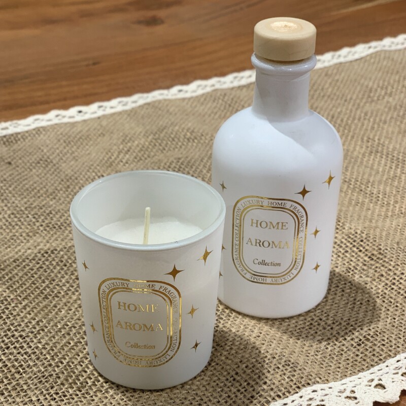 SET VELA AROMATICA 6x7CM + DIFUSOR 100ML BLANCO SET VELA AROMATICA 6x7CM + DIFUSOR 100ML BLANCO