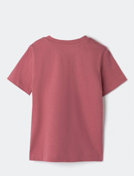 CAMISETA BÁSICA INFANTIL CON ESTAMPA ROSADO