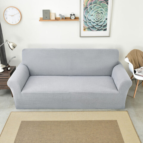 Funda sillón 3 cuerpos lisa gris claro