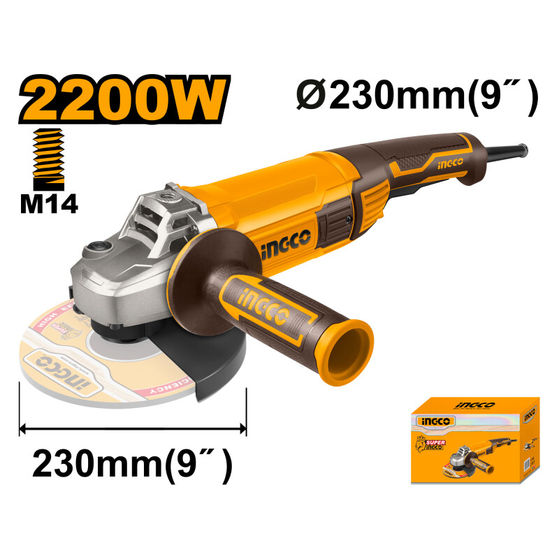 AMOLADORA 9´´ 2200W INGCO AG220018 AMOLADORA 9´´ 2200W INGCO AG220018
