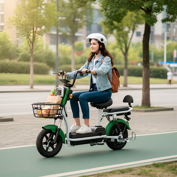 Moto Electrica Gogreen Style 350W Autonom. 25Km 30KM/H Rod10 Variante Color Verde