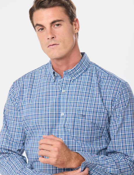 CAMISA A CUADROS Azul