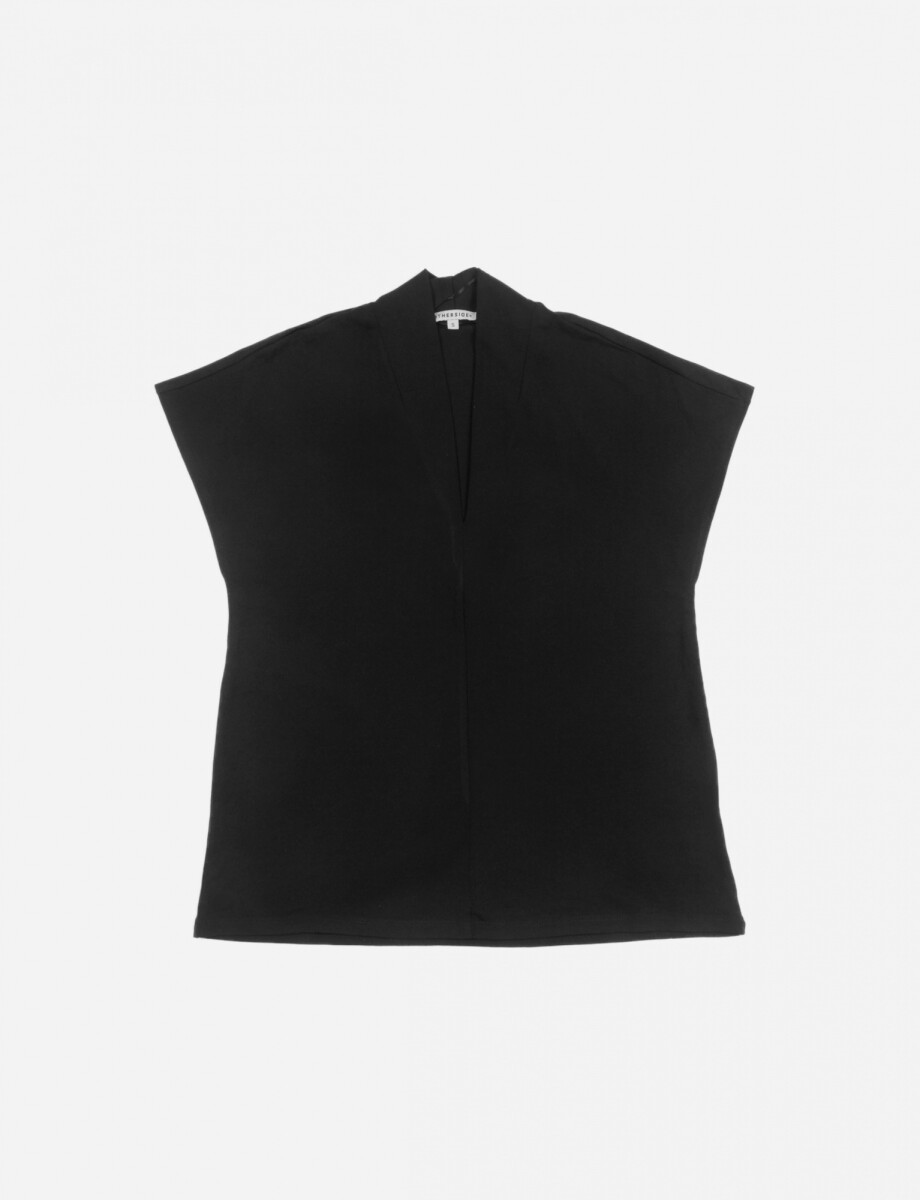 Blusa escote V - Mujer - Negro 