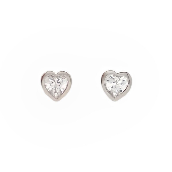Caravanas Corazón-Plata 925-Piedra Zirconia-CA3033 Conpiedra