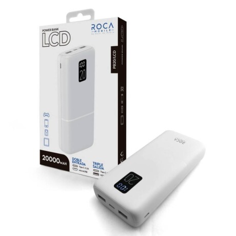 Power Bank ROCA PB20/LCD 20.000mAh Blanco Power Bank ROCA PB20/LCD 20.000mAh Blanco