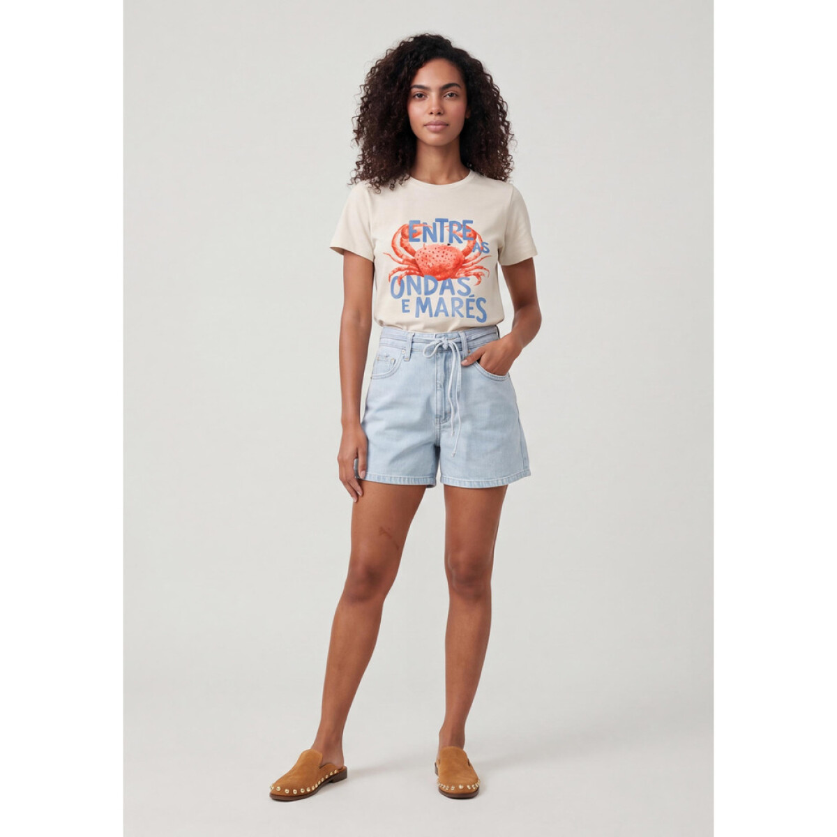 SHORTS JEANS FEM - AZUL CLARO 