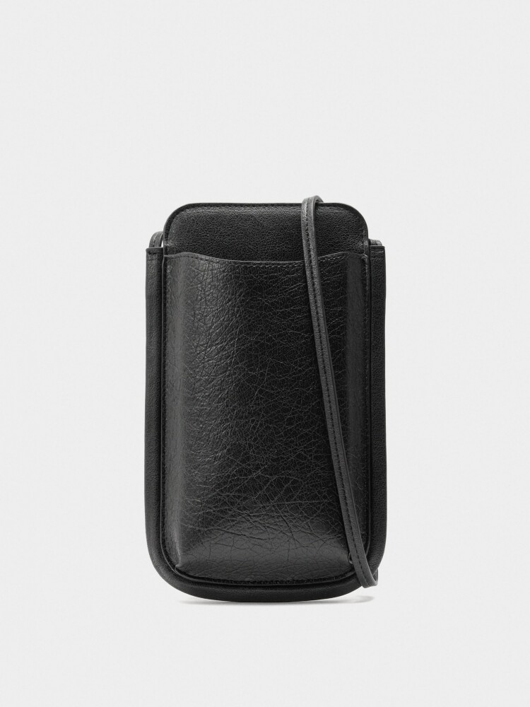 Bolsa Para Móvil Efecto Craquelado negro