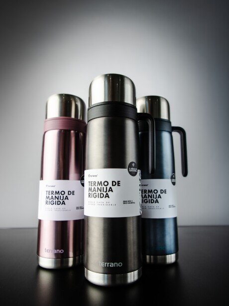 Termo 1Lt. Premium Manija Rigida Negro Metalizado
