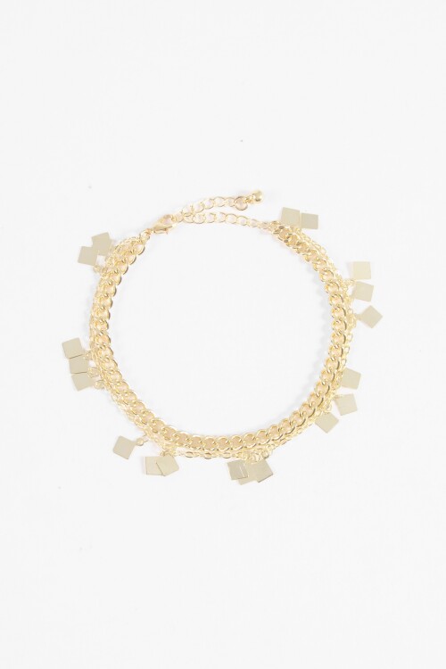 Tobillera cadena dijes dorado
