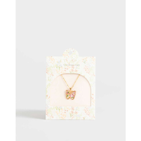 Cadena Corta Con Dije De Mariposa Dorado
