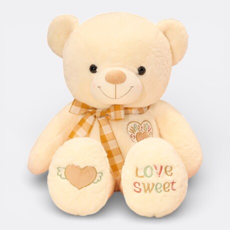Oso de Peluche Grande con Moña Beige