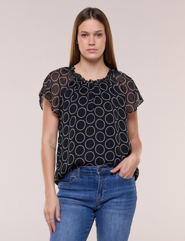 Blusa Printed NEGRO/BLANCO