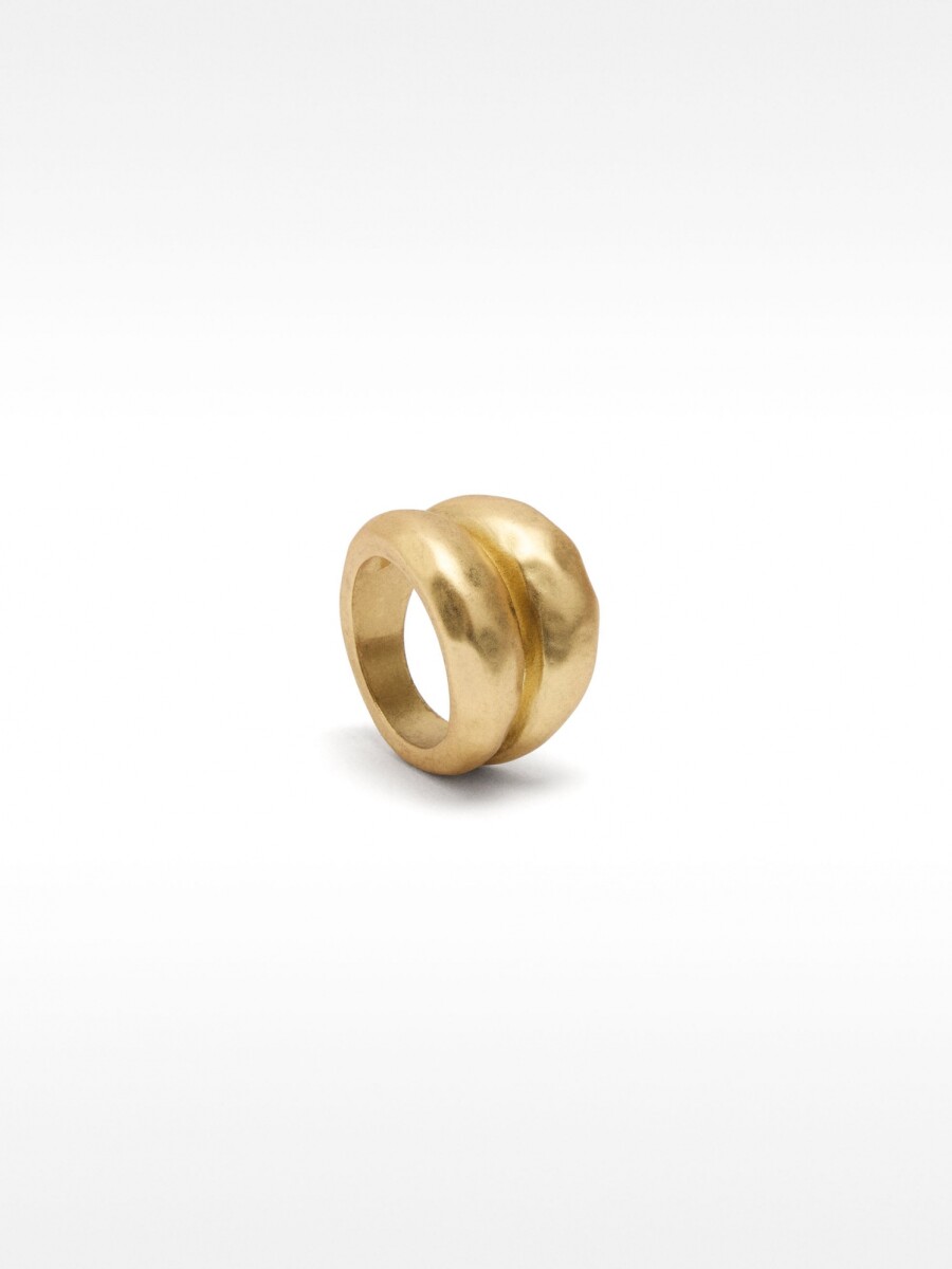 Anillo Redondeado Efecto Doble dorado