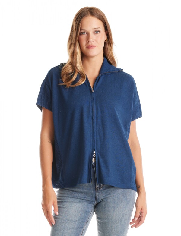 Cardigan Con Cierre AZUL
