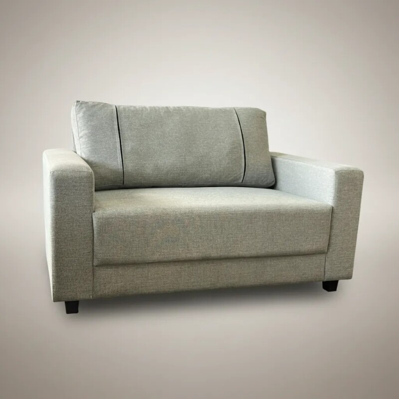 SOFA 2 CUERPOS - TAPIZADO TELA TRAMADA CRUDA CON NEGRO SOFA 2 CUERPOS - TAPIZADO TELA TRAMADA CRUDA CON NEGRO