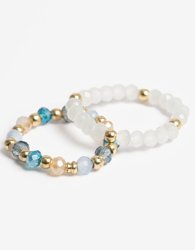 Sets Anillos Canutillos Set De Anillos Con Beads - Dorado