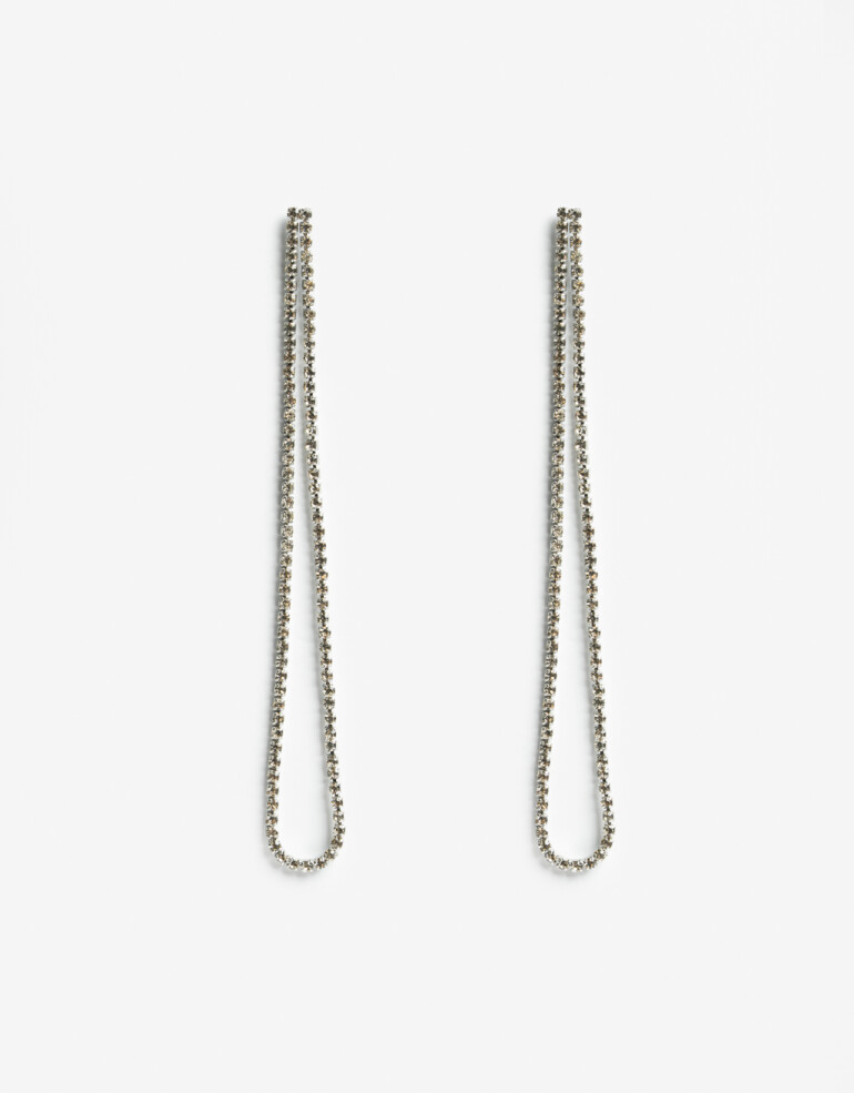 Aros Colgantes Largos Strass Aros Colgantes Largos Strass - Cristal