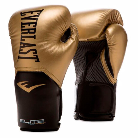 Guantes Boxeo Everlast Pro Style Elite Profesional Dorado-Negro