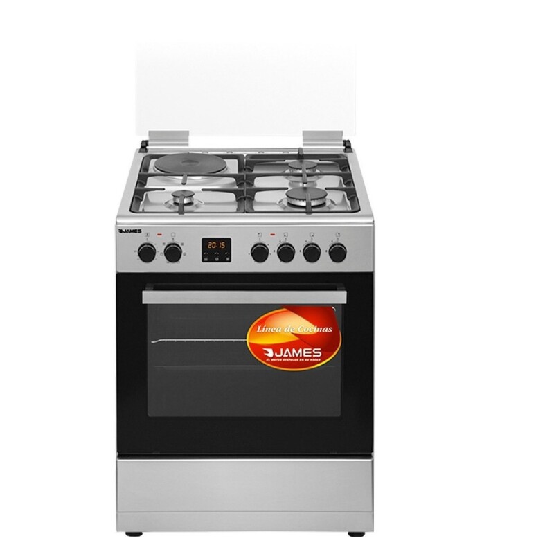 Cocina Combinada 3+1 James Con Disco Y Horno Electrico C25 Color Acero Cocina Combinada 3+1 James Con Disco Y Horno Electrico C25 Color Acero