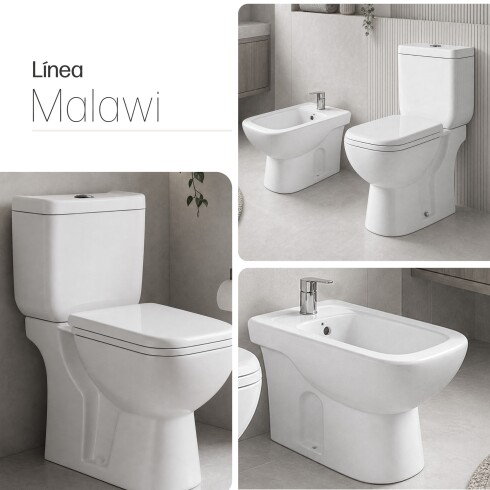 JUEGO DE LOZA SANITARIA PARA BAÑO LINEA MALAWI BLANCO 000