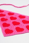 Bandana tejida corazón fucsia