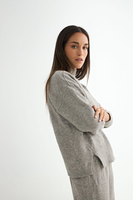 CONJUNTO TEJIDO AZAFRÁN GRIS CLARO