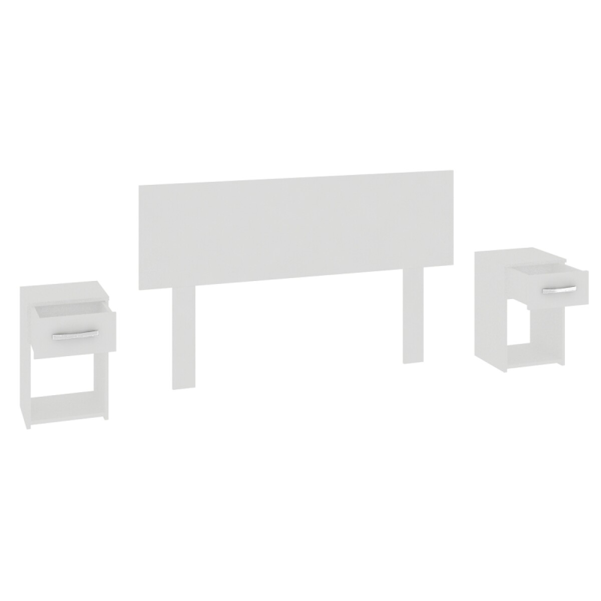 [ OUTLET ] Respaldo de Sommier C / 2 Mesas de Luz - Blanco - MDP - FE [ Armado Solo Retiro ] 