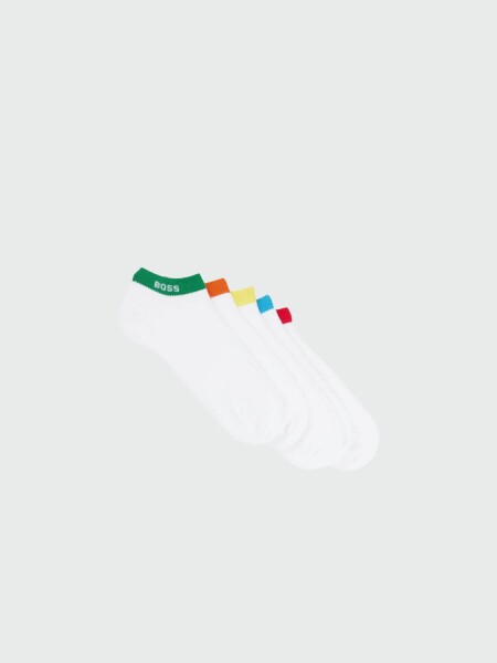 BOSS - Pack X 5 medias hasta el tobillo, RAINBOW Blanco