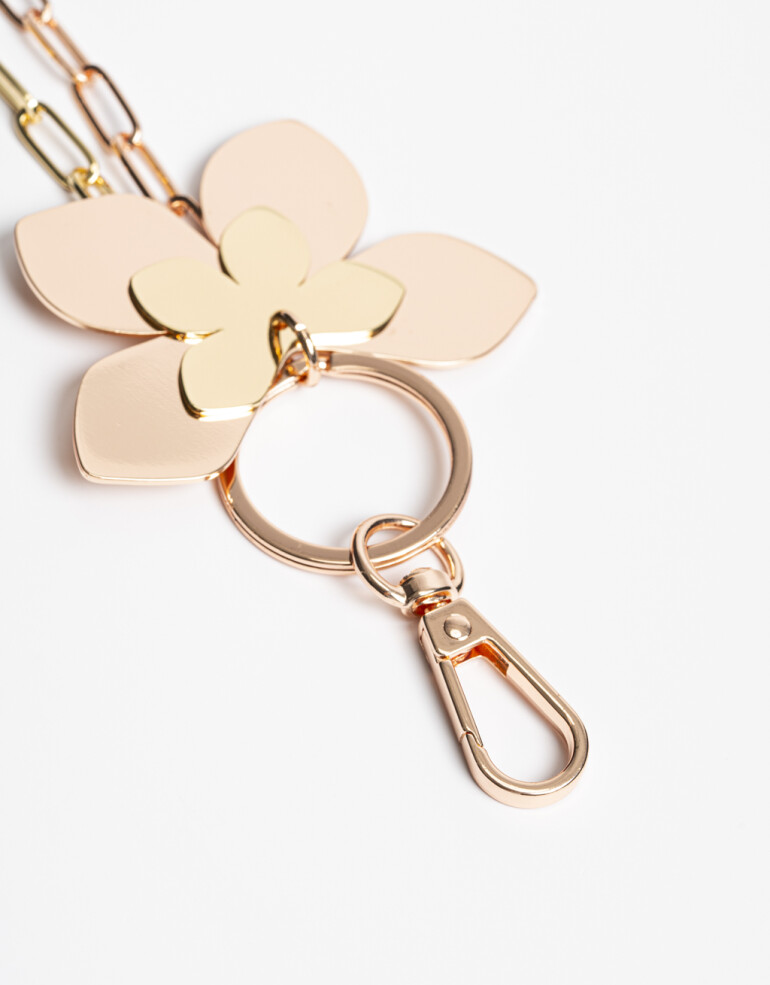 Llavero Metal Llavero Y Bag Charm Flor Acrílico - Combinacion Bicolor