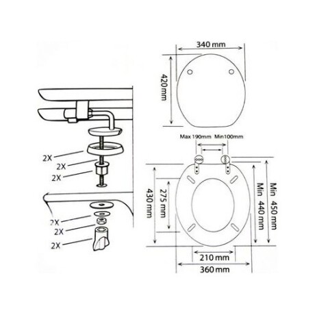 Tapa Para Inodoro Universal Amalfi Mdf Herrajes Acero Inox. Tapa Para Inodoro Universal Amalfi Mdf Herrajes Acero Inox.