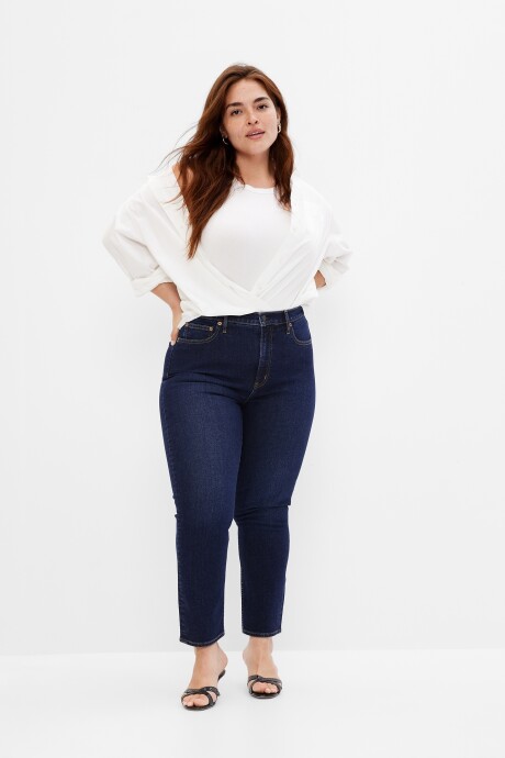 Jean Vintage Slim Tiro Alto Mujer Rinsed