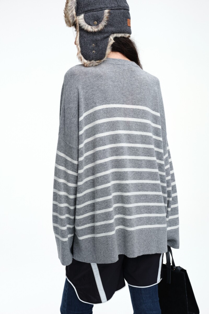 SWEATER RAYAS Gris