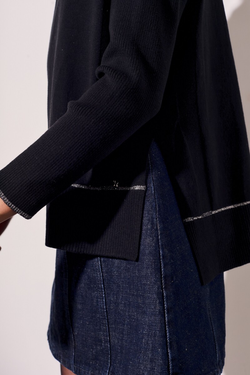 Polera Algodón Elastano Negro