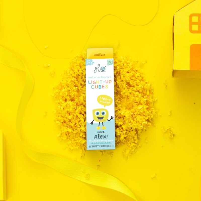 Seet 4 cubos Glo Pals Iluminados Activados por agua Amarillo