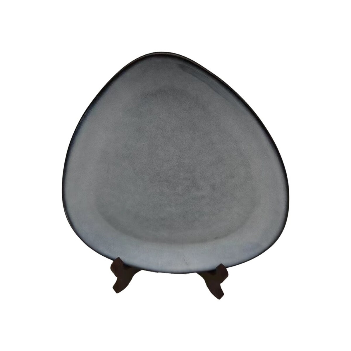 PLATO DE POSTRE D22CM TRIANGULAR GRIS 