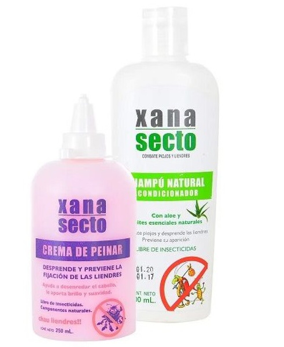 SHAMPOO XANASECTO 120 ML + CREMA PEINAR DESPRENDE LIENDRES 265 ML 