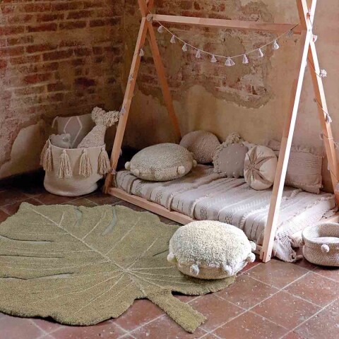 Alfombra lavable -Leaf Oliva