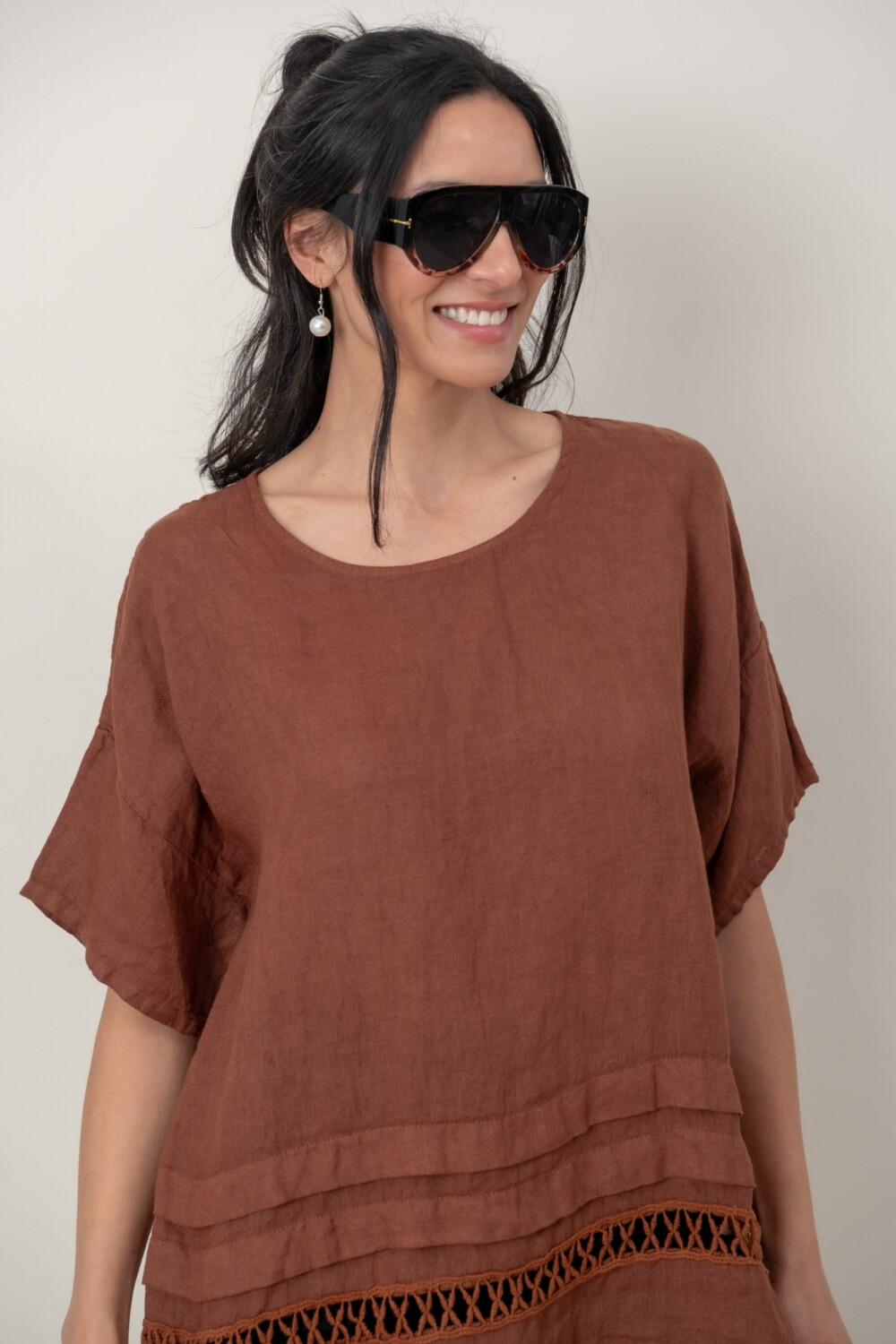 BLUSA ZEMYNA Mocha mousse