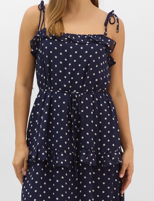 Vestido Maxi Lunares AZUL/MULTI