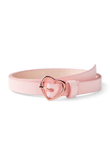 Cinturón hebilla corazón, rosado Sin color